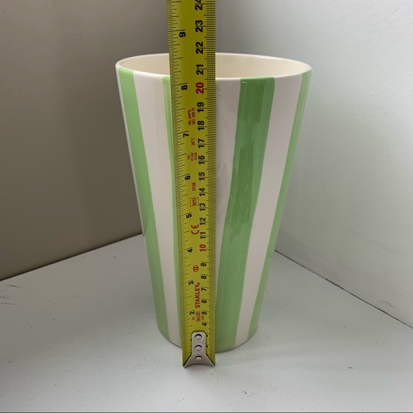 3 for $15 Green & White Striped Vase - Picture 3 of 6
